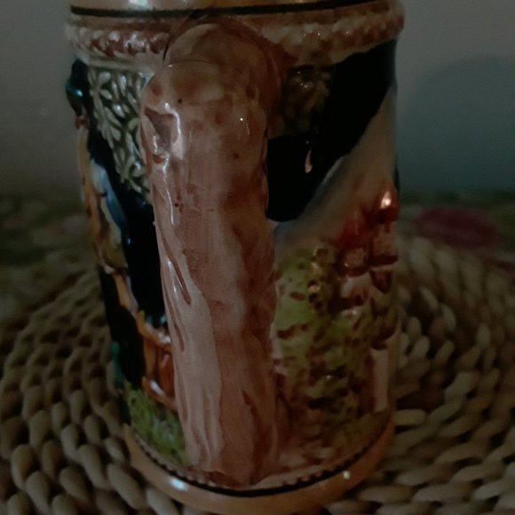 Vintage Ceramic Beer Stein Depicting German Scenes - Picture 6 of 8